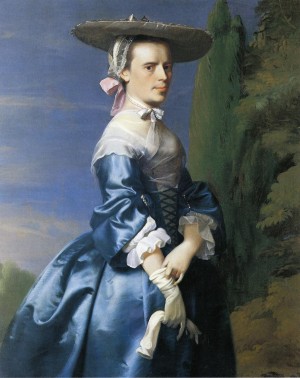 A lady in blue dress